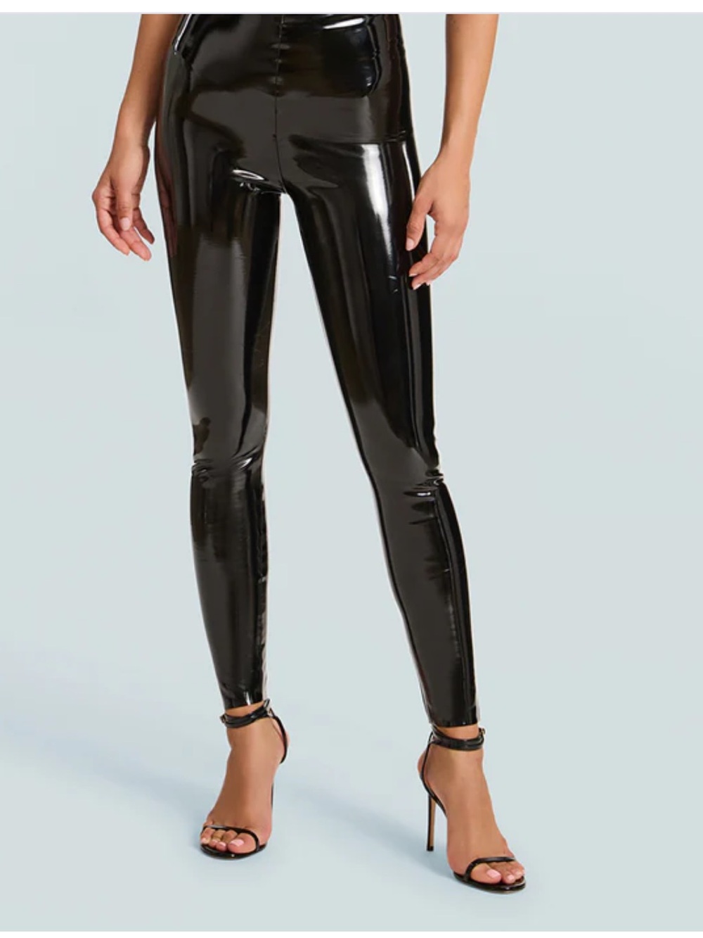 Commando Glossy Black Vegan Leather Skinny Leggings